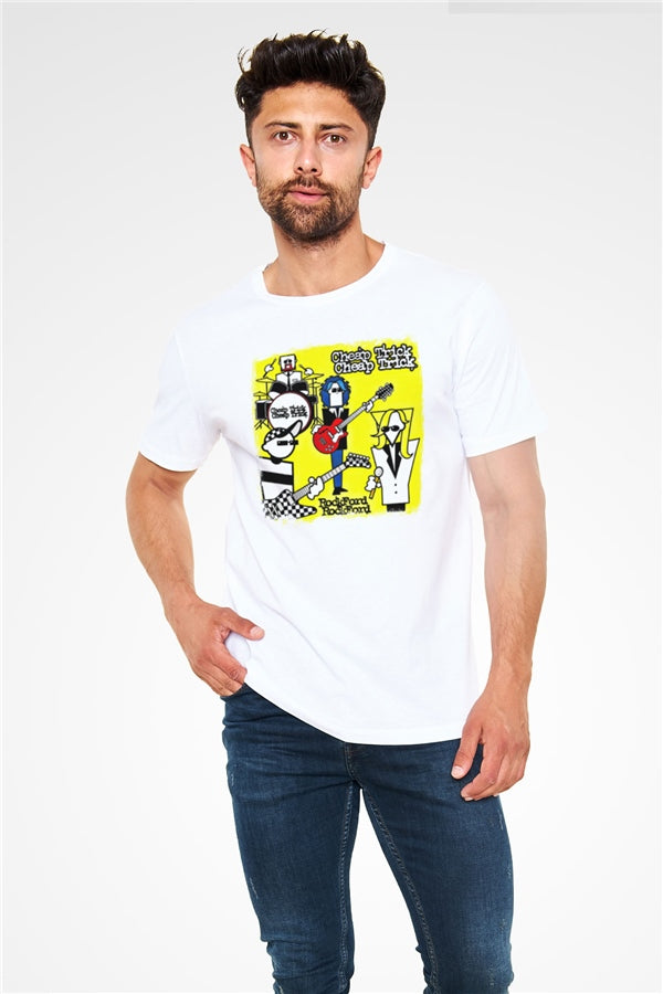 Cheap Trick Printed Unisex White T-Shirt