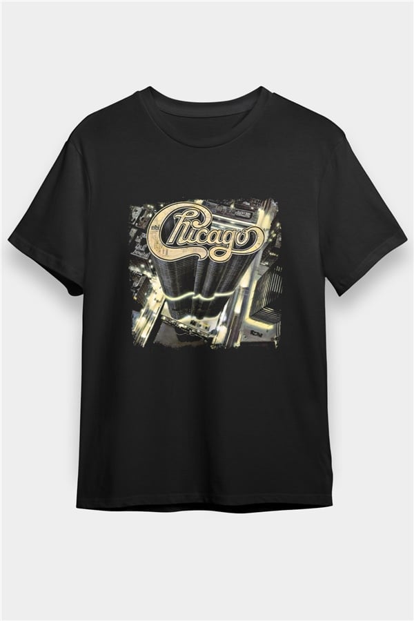 Chicago Printed Unisex Black T-Shirt