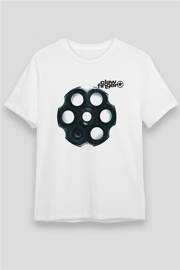 Clawfinger Graphic Print Unisex White T-Shirt