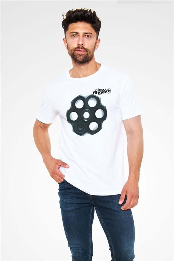 Clawfinger Graphic Print Unisex White T-Shirt