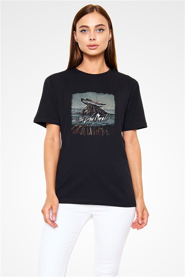 Color Morale Printed Unisex Black T-Shirt