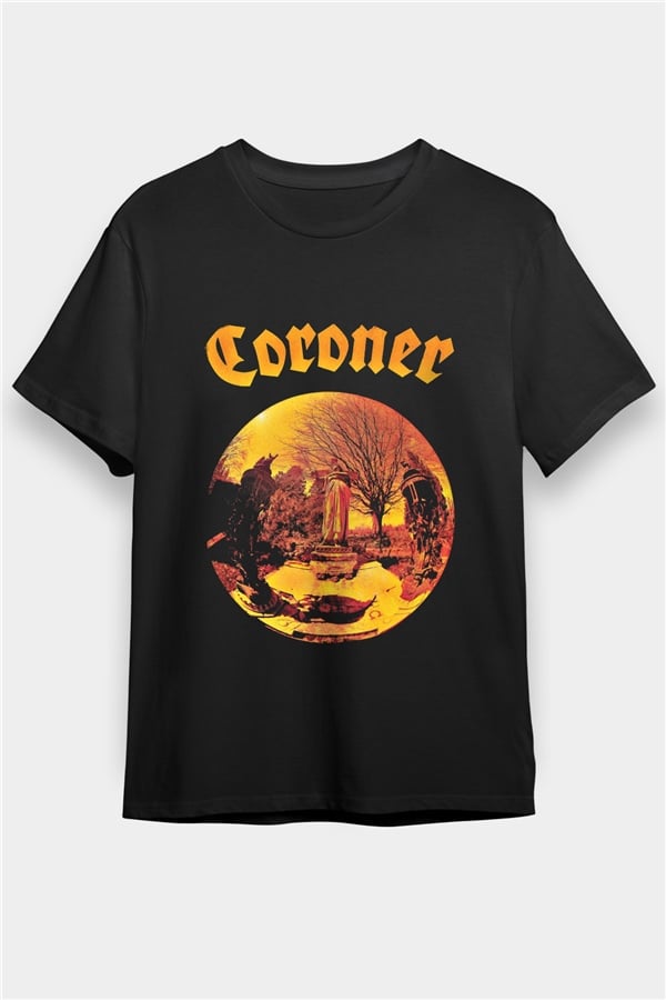 Coroner Printed Unisex Black T-Shirt