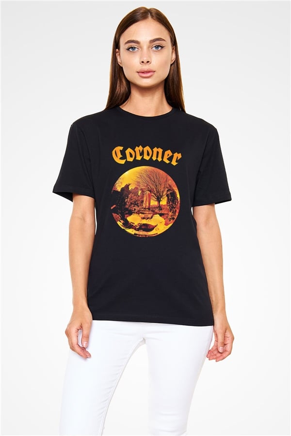 Coroner Printed Unisex Black T-Shirt