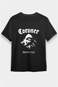 Coroner Printed Unisex Black T-Shirt