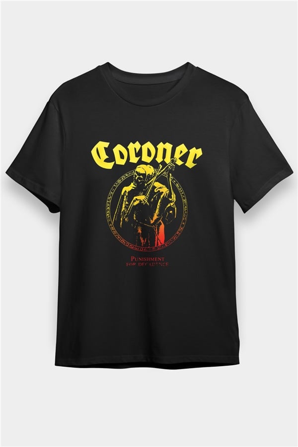 Coroner Printed Unisex Black T-Shirt