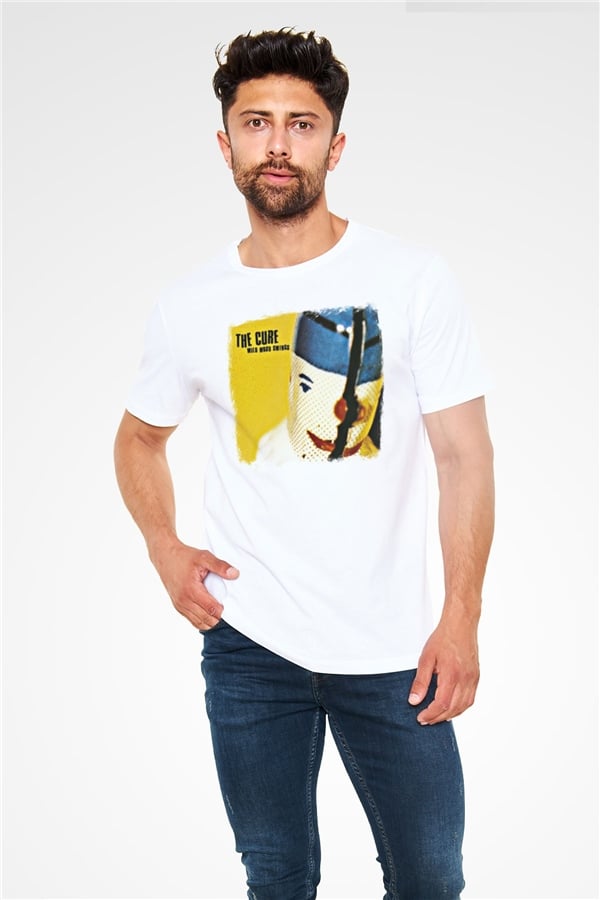 Cure Printed Unisex White T-Shirt