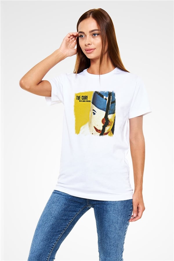 Cure Printed Unisex White T-Shirt