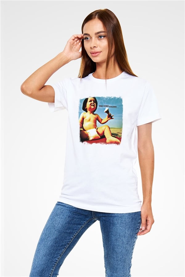 Cure Printed Unisex White T-Shirt