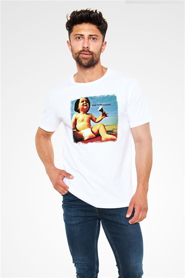 Cure Printed Unisex White T-Shirt