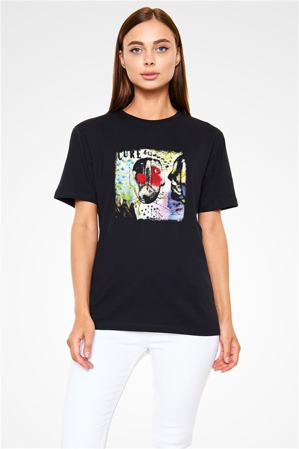 Cure Printed Unisex Black T-Shirt