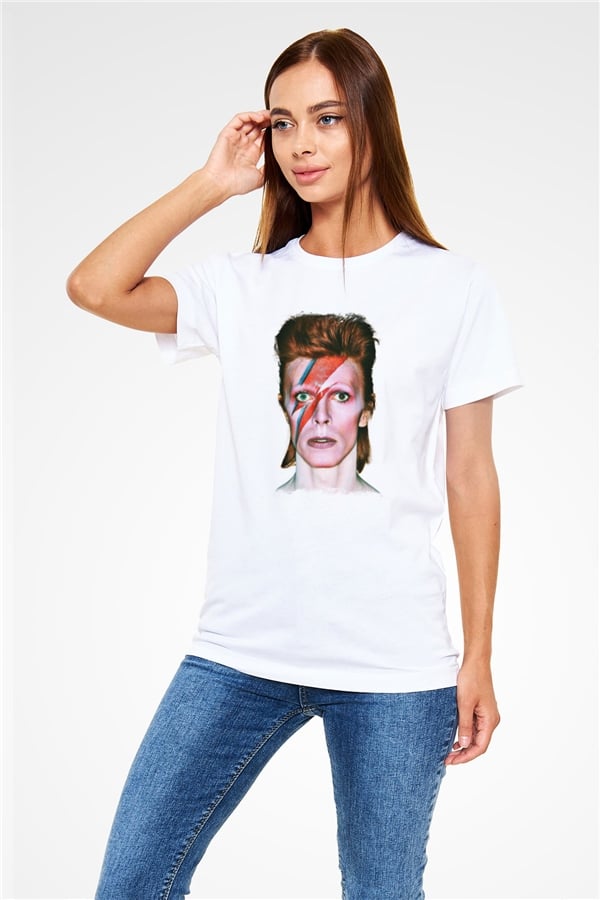 David Bowie Printed Unisex White T-Shirt