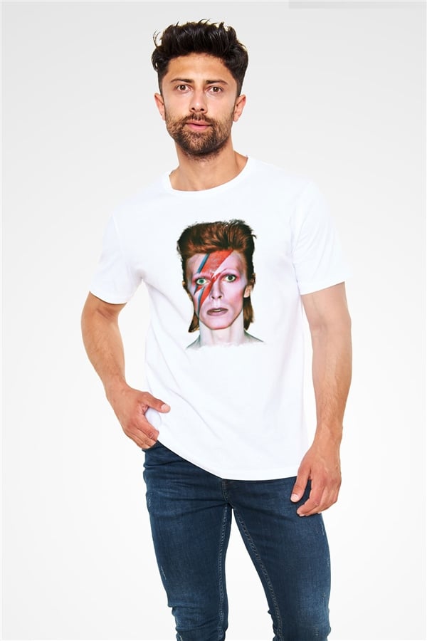 David Bowie Printed Unisex White T-Shirt