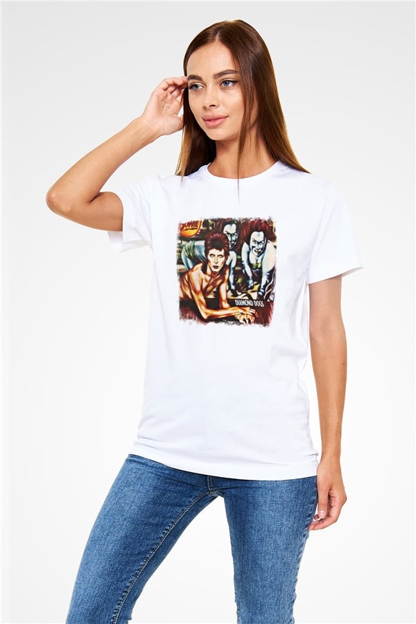 David Bowie Printed Unisex White T-Shirt