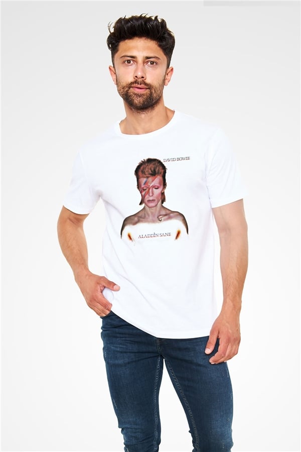 David Bowie Printed Unisex White T-Shirt