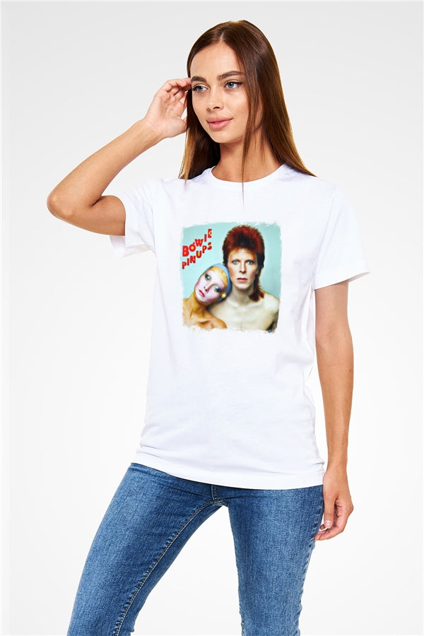 David Bowie Printed Unisex White T-Shirt
