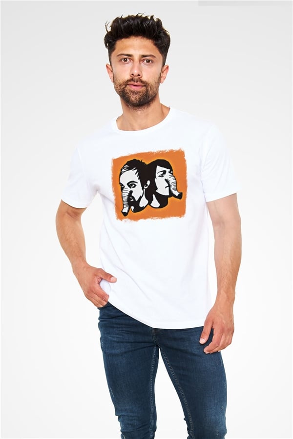 Death from Above Printed Unisex White T-Shirt
