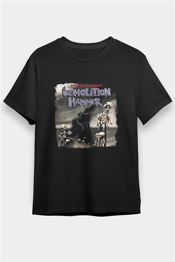 Demolition Hammer Printed Unisex Black T-Shirt