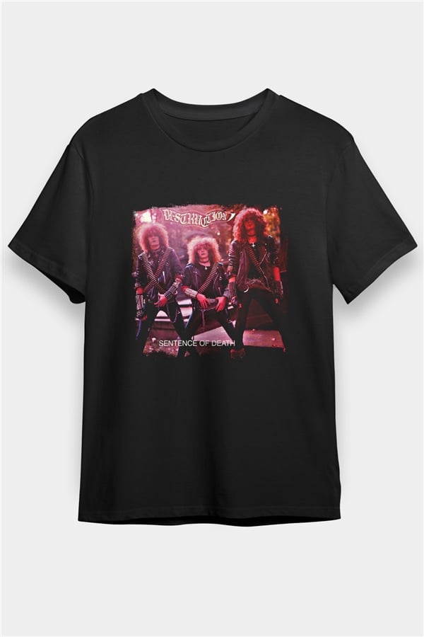 Destruction Printed Unisex Black T-Shirt
