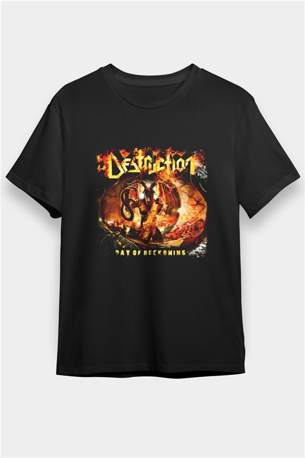 Destruction Printed Unisex Black T-Shirt