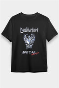 Destruction Printed Unisex Black T-Shirt
