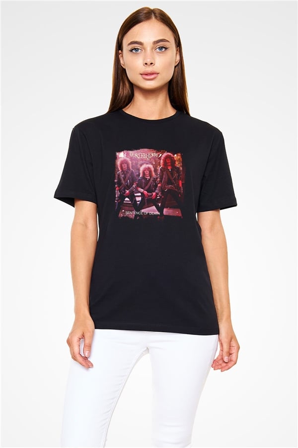 Destruction Printed Unisex Black T-Shirt