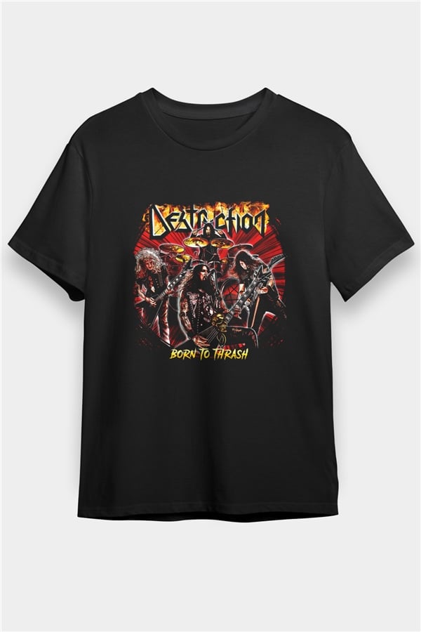 Destruction Printed Unisex Black T-Shirt