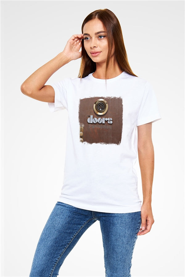 Doors Printed Unisex White T-Shirt