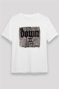 Down Printed Unisex White T-Shirt
