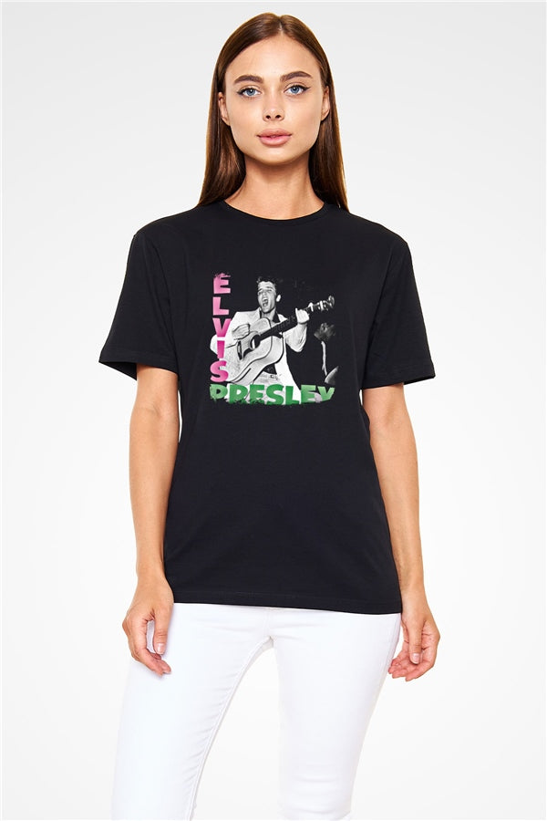 Elvis Presley Printed Unisex Black T-Shirt