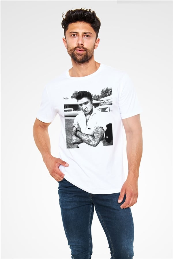 Elvis Presley White Unisex T-Shirt