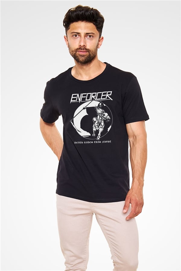 Enforcer Printed Unisex Black T-Shirt
