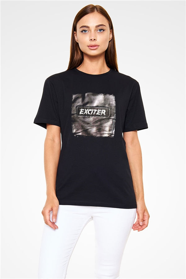 Exciter Printed Unisex Black T-Shirt