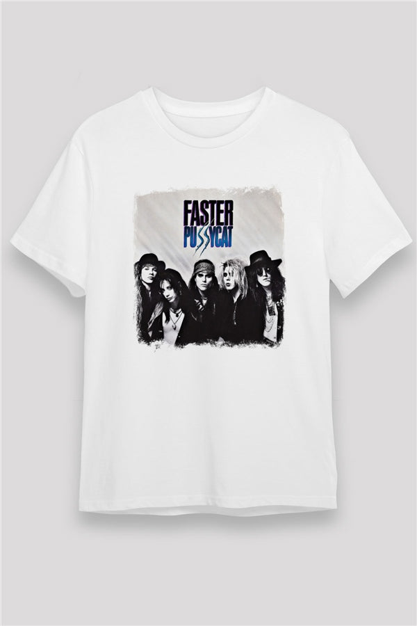 Faster Pussycat Printed Unisex White T-Shirt