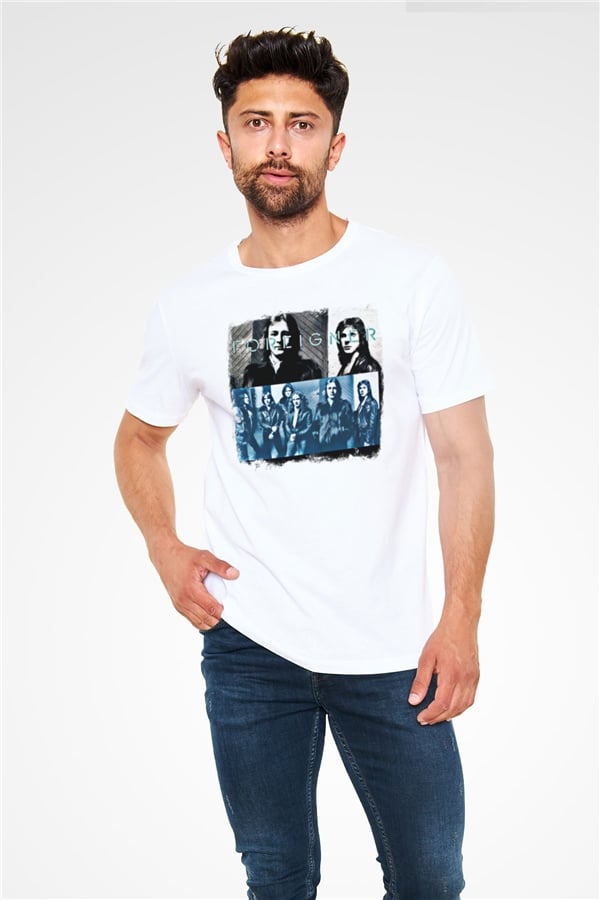 Foreigner Printed Unisex White T-Shirt