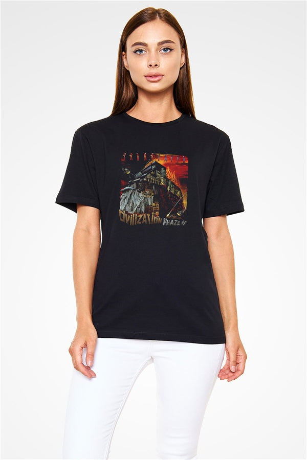 Frank Zappa Printed Unisex Black T-Shirt