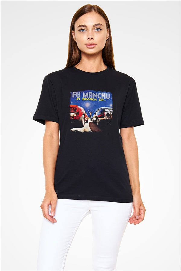 Fu Manchu Printed Unisex Black T-Shirt