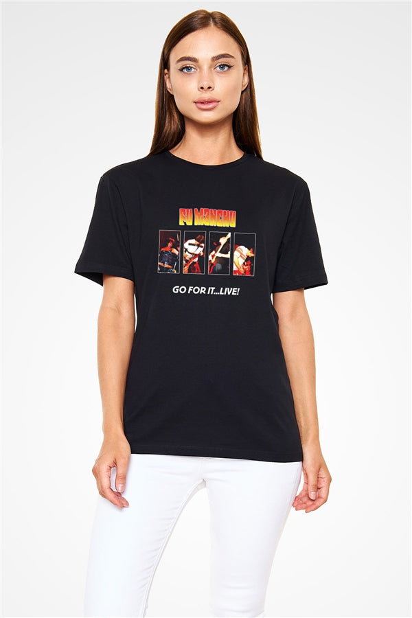 Fu Manchu Printed Unisex Black T-Shirt