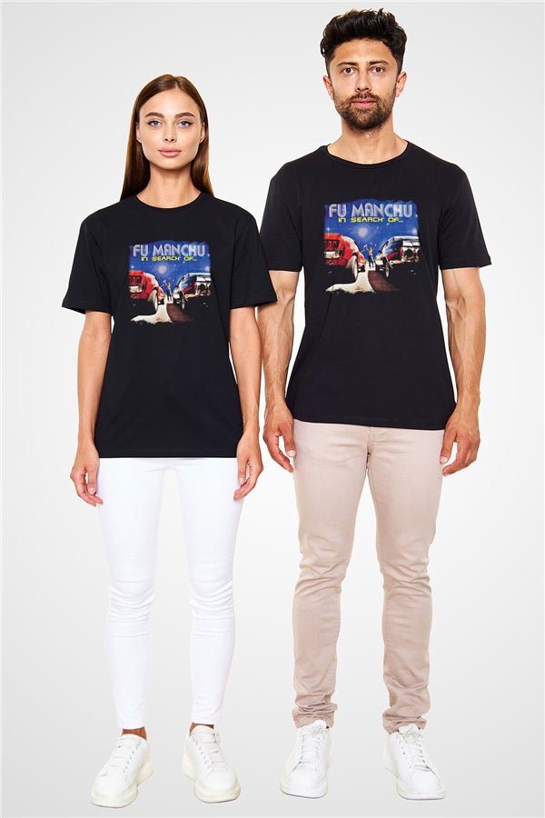 Fu Manchu Printed Unisex Black T-Shirt