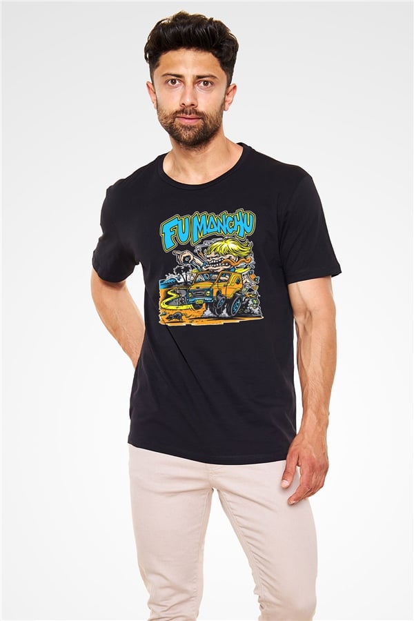 Fu Manchu Black Unisex T-Shirt