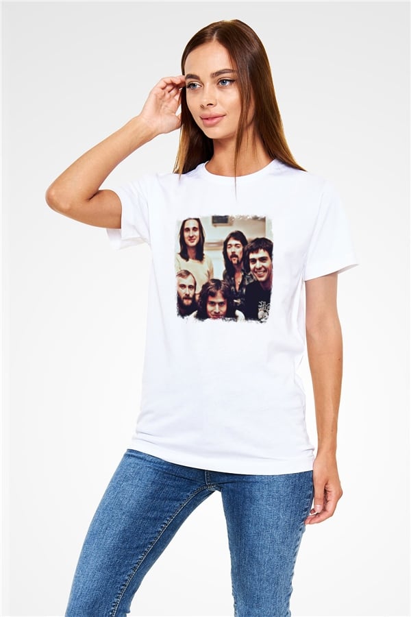 Genesis Printed Unisex White T-Shirt