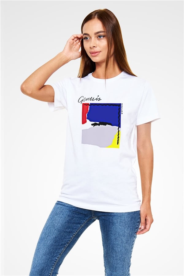 Genesis Printed Unisex White T-Shirt