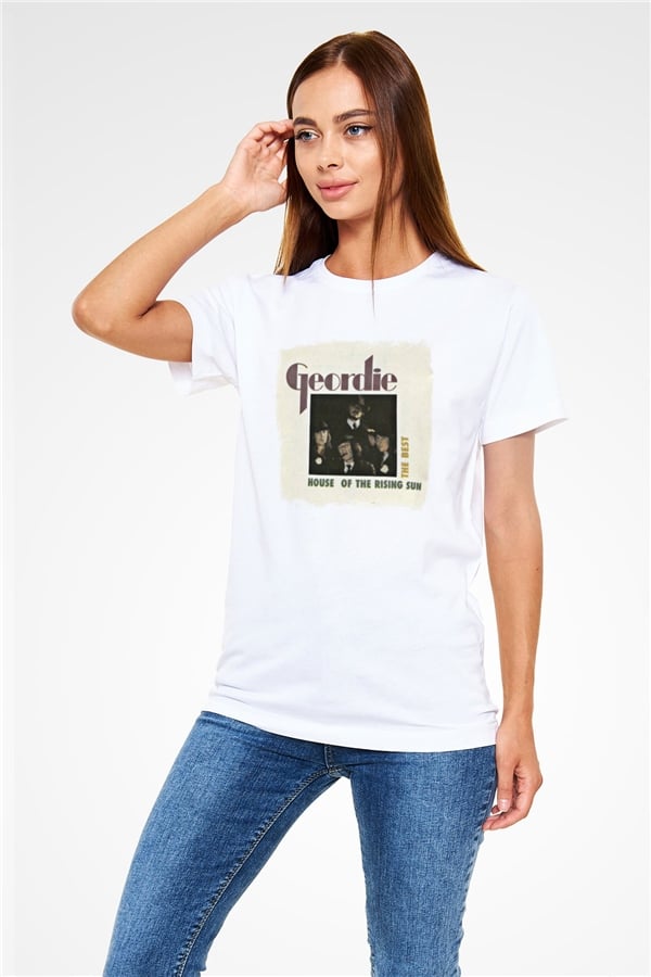 Geordie Printed Unisex White T-Shirt