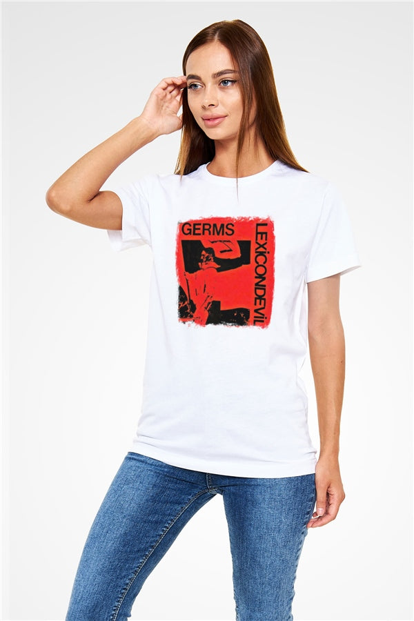 Germs Printed Unisex White T-Shirt