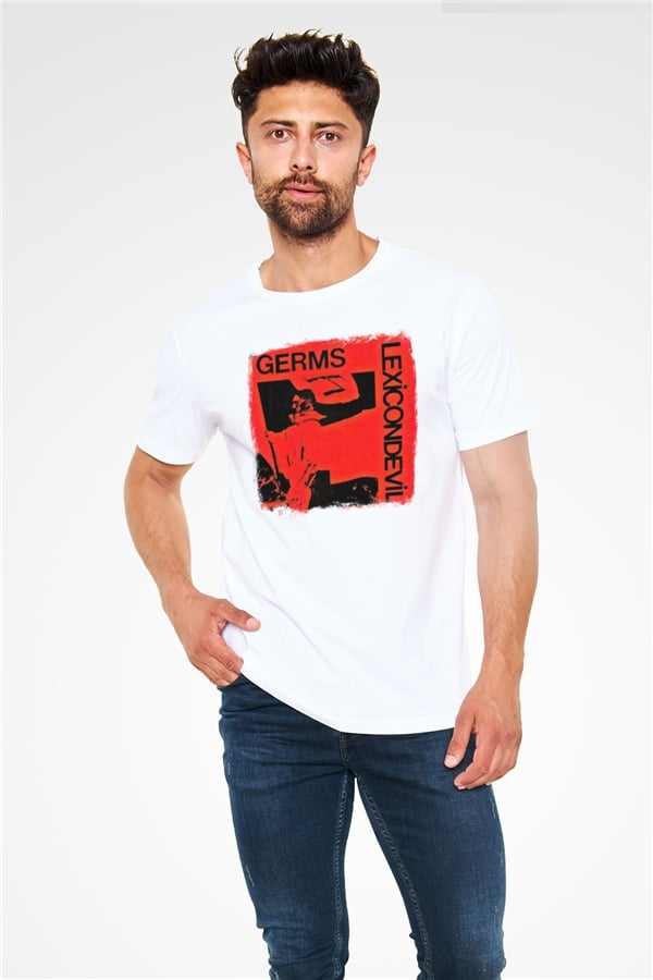 Germs Printed Unisex White T-Shirt