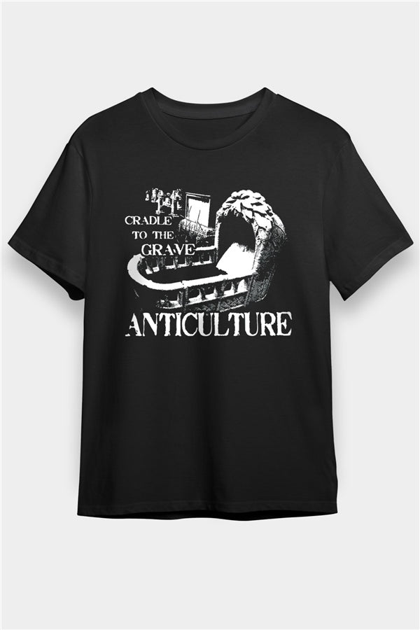 Grave Graphic Print Unisex Black T-Shirt
