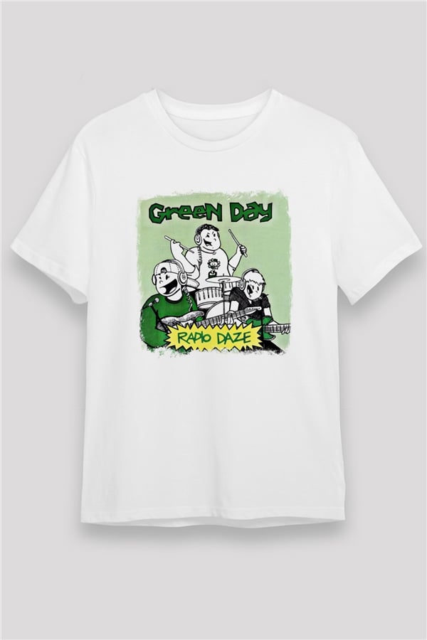 Green Day Printed Unisex White T-Shirt