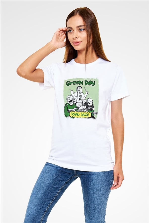 Green Day Printed Unisex White T-Shirt