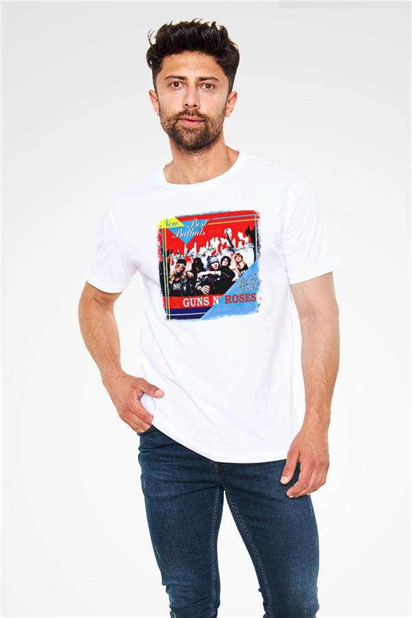 Guns N' Roses Printed Unisex White T-Shirt