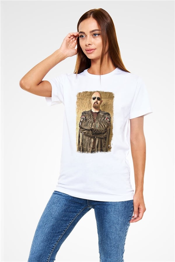 Halford Printed Unisex White T-Shirt