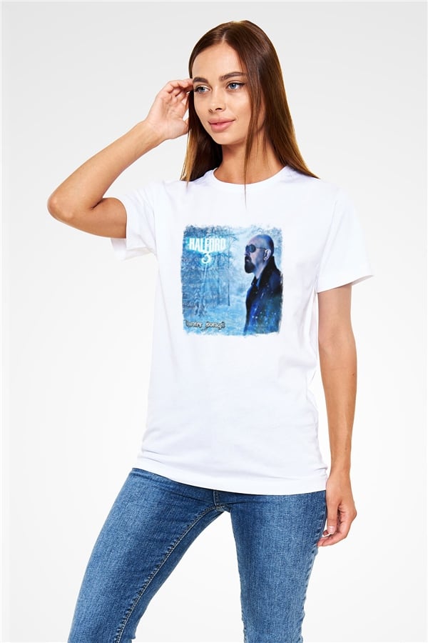 Halford Printed Unisex White T-Shirt